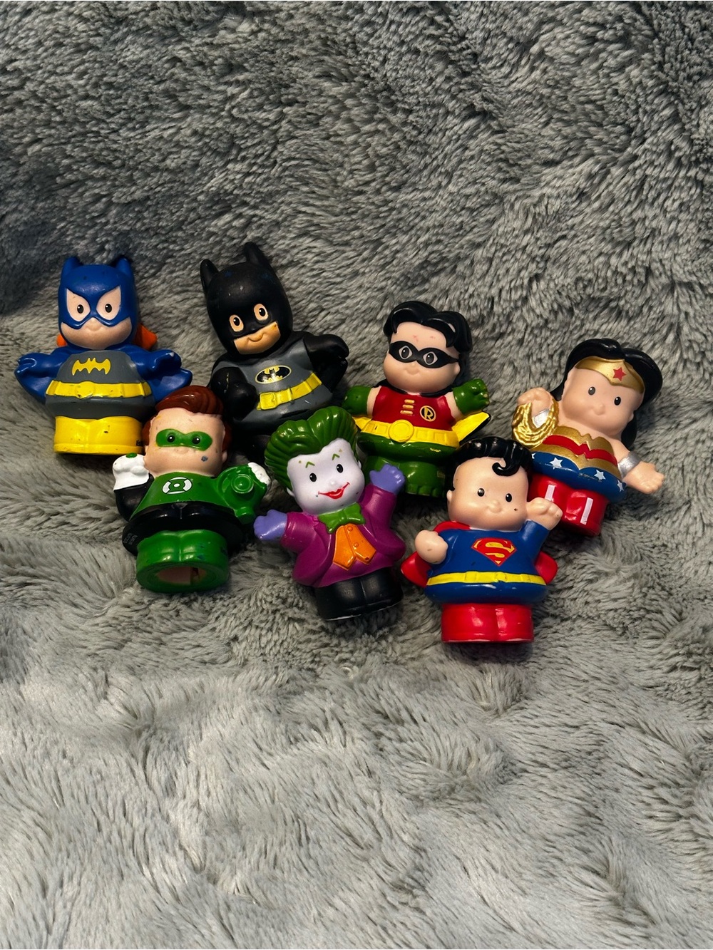 Fisher-Price Little People DC Super Friends Lot of 7 Batman Superman Joker Robin